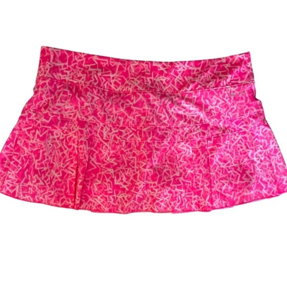 Nike Pink /White Pleated Skort - L pink white , nylon spandex